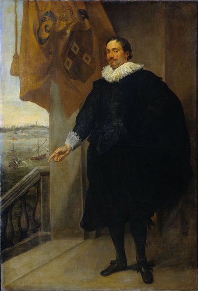 Portret van Nicolaes van der Borght. Koopman uit Antwerpen door Anthony van Dyck